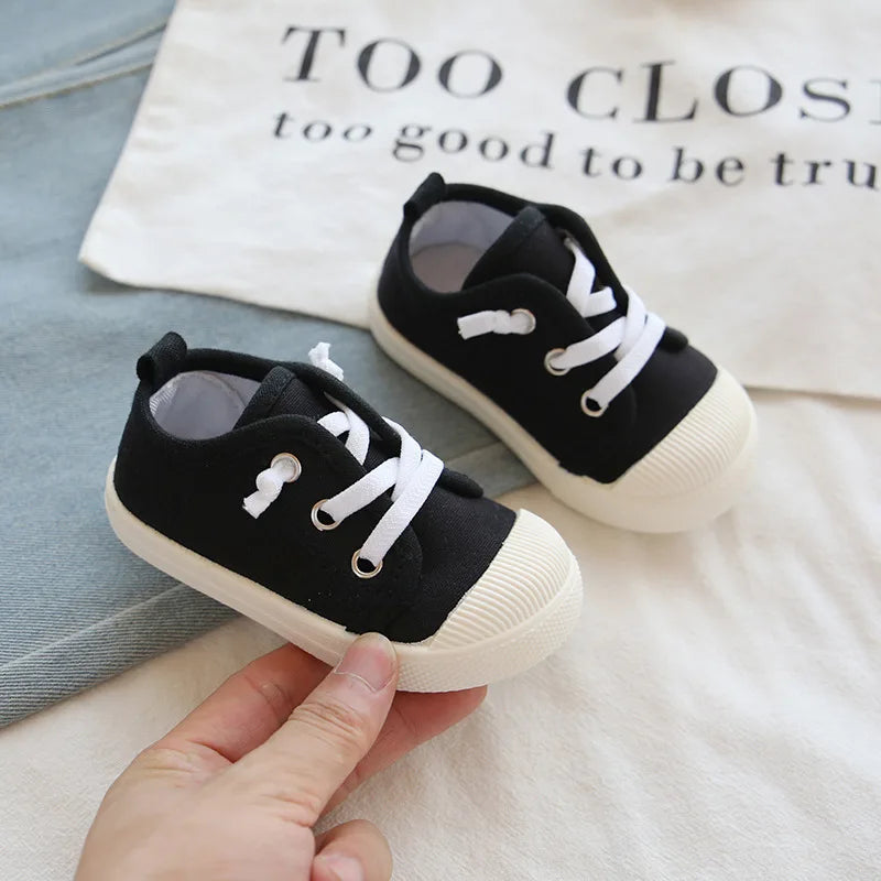 Boys Canvas Shoes Sneakers Girls Tennis Shoes Lace-up Children Footwear Toddler Yellow Chaussure Zapato Casual Kids Canvas Shoes