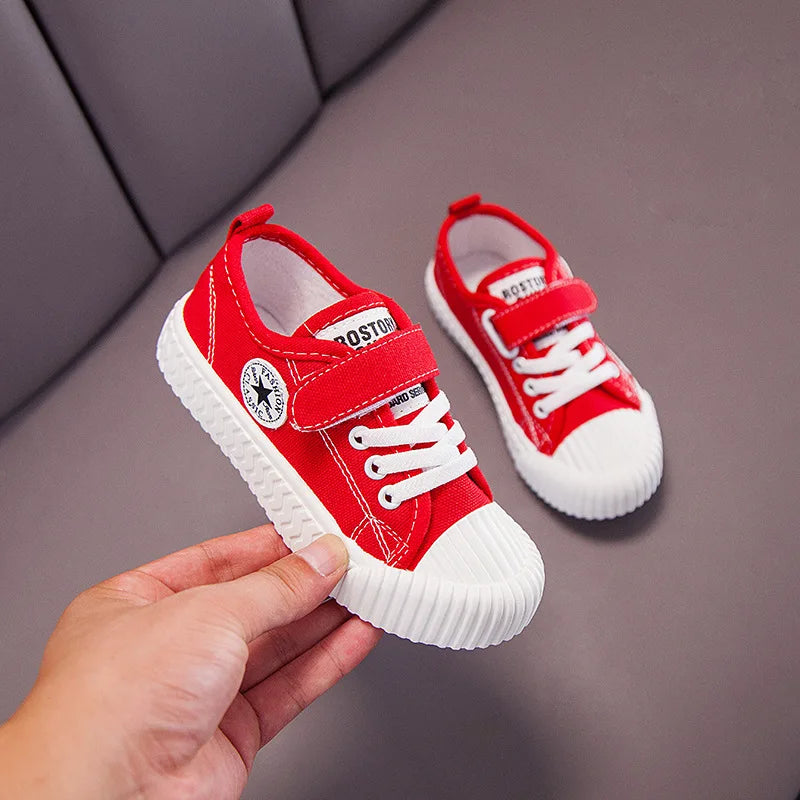 Children's Canvas Shoes Soft Sole Comfortable Cookie Shoes Boys and Girls Breathable Non-slip Leisure Sports Canvas Shoes