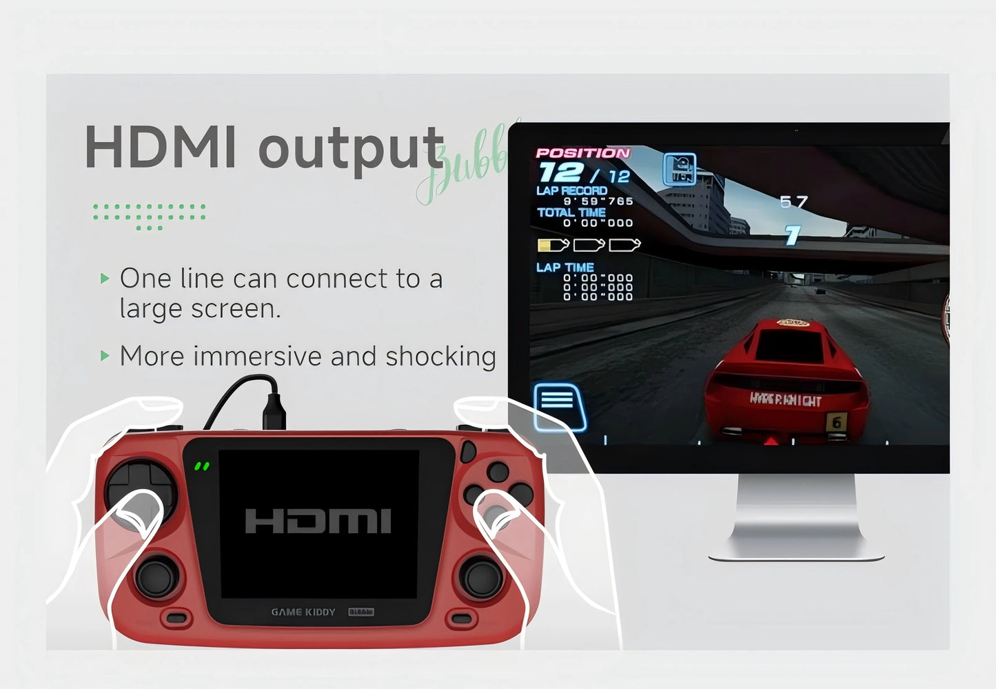 GKD Kiddy Bubble 3.5Inch 4000ma Game Machine Rk3566 Processor Hdmi Video Output Portable Retro Nostalgic Handheld Game Machine
