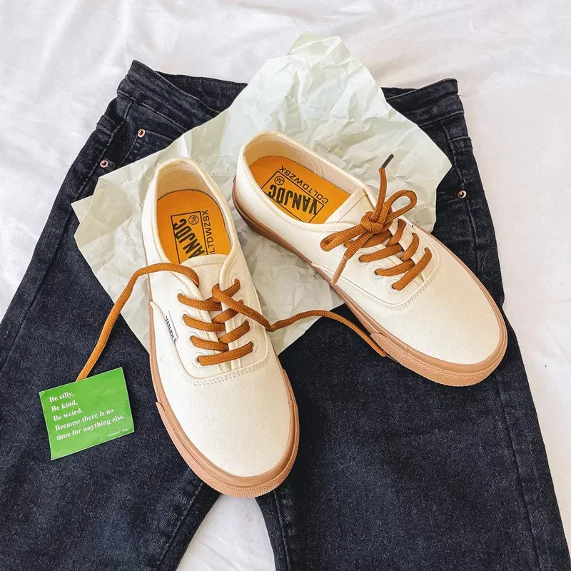 Children's Slip-On Canvas Shoes – Breathable, Solid Color Casual Footwear with Thick Soft Sole and Flat Bottom for Outdoor Wear