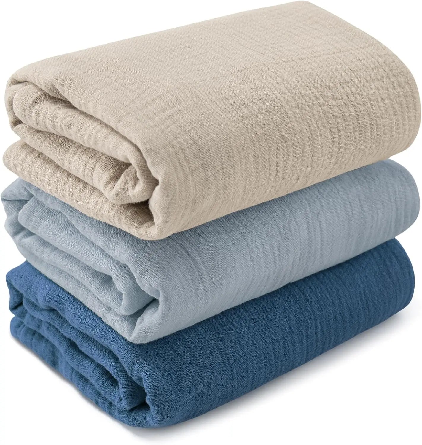 Muslin Waddle Blankets for Newborn Breathable Soft Receiving Blanket Swaddle Wrap Burping Clothes Essentials Infant Shower Items