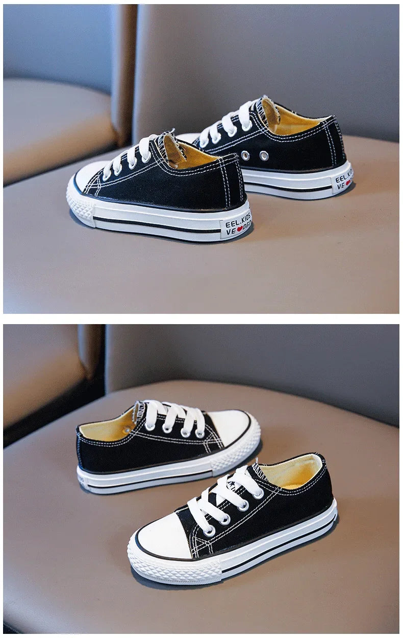 Children's Canvas Sneakers – Low-Top Casual Sports and Running Shoes for Boys and Girls, Ideal for School and Everyday Wear