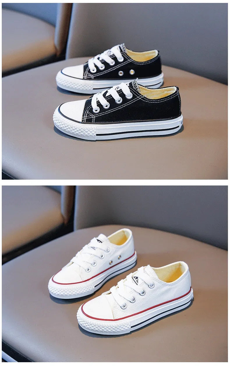 Children's Canvas Sneakers – Low-Top Casual Sports and Running Shoes for Boys and Girls, Ideal for School and Everyday Wear