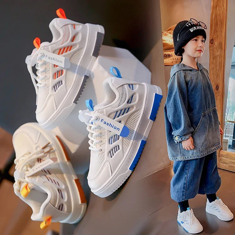 Kids' Breathable Sport Sneakers – Non-Slip Casual Outdoor Shoes for Boys and Girls, Ideal for Autumn and School Wear