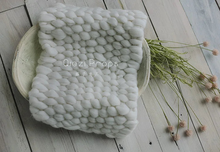 2023Newborn Woolen Merino Blanket for Baby Photography Props,Basket Filler Cushion Blanket