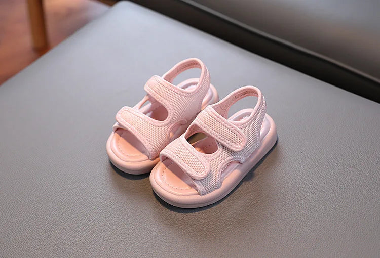 Summer Boys' Fashion Sandals – Breathable White Slip-On Shoes for Toddlers and Kids (Sizes 21–30)