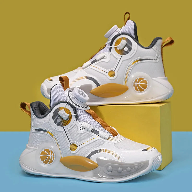 Luxury Children Shoes Boy Basketball Sneaker Fashion High Top School Sports Tennis 4 To 12 Years Kids Shoes Sneaker for Boy