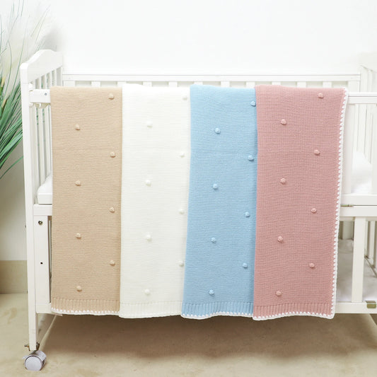 Infant Baby Blanket 90*70cm Sleepsack Fashion Solid Dot Newborn Boy Girl Bedding Quilt Knit Srtoller Swaddling Super Soft Plaids