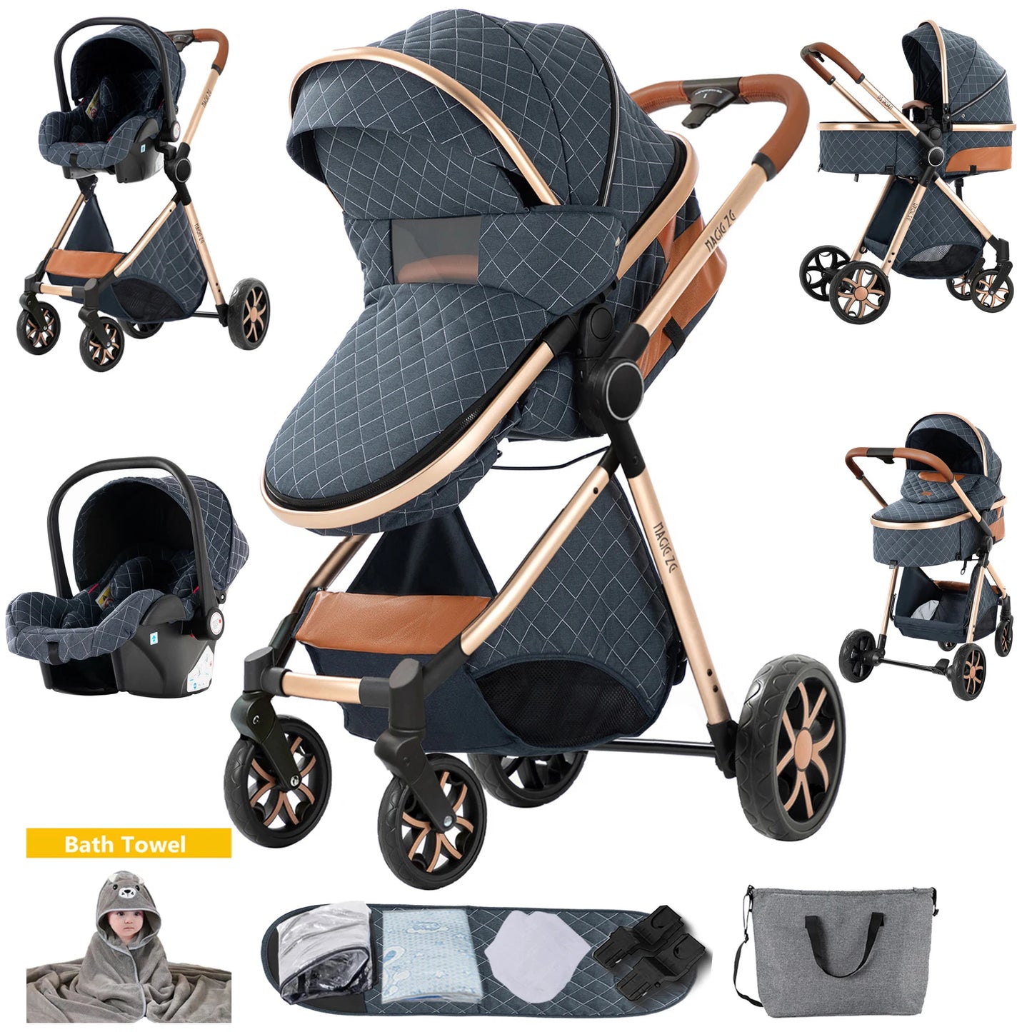 toddler stroller 3 in 1 strollers compact stroller baby stroller and car seat infant stroller mother kids travel system stroller