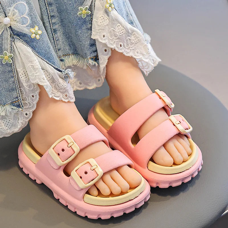 Children's Slippers Summer Removable Non-slip Home Beach Baby Slippers Comfortable Boys Girls Daily Kids Sandals High Quality