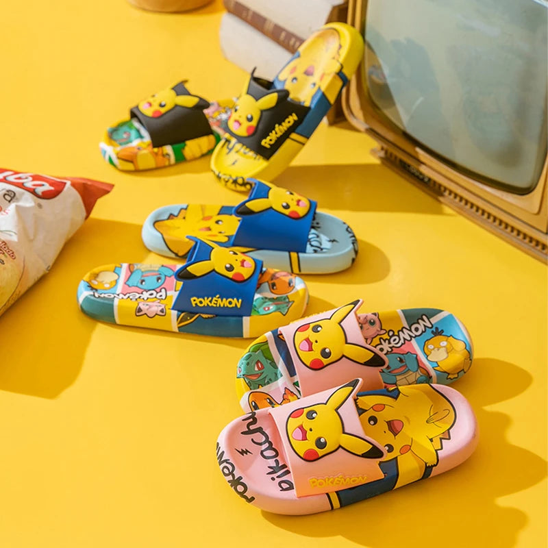 Children's Summer Flip-flops Indoor Cartoon Slippers with Non-slip Soft Soles for Boys and Girls
