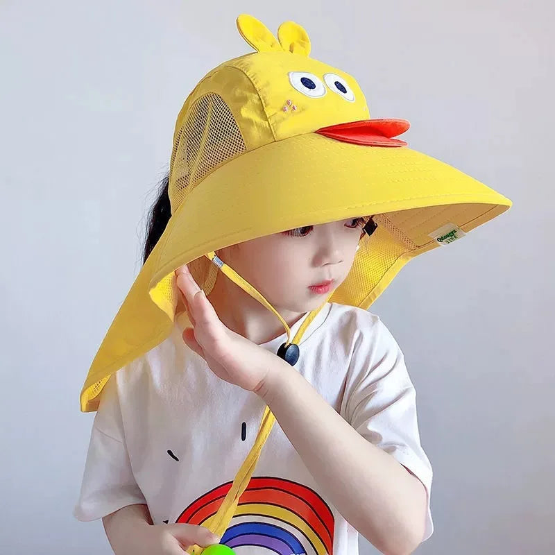 Children's Sunscreen Hat Baby Sun Hat Beach UV Protection Summer Thin Breathable Large Brim Fisherman Hat