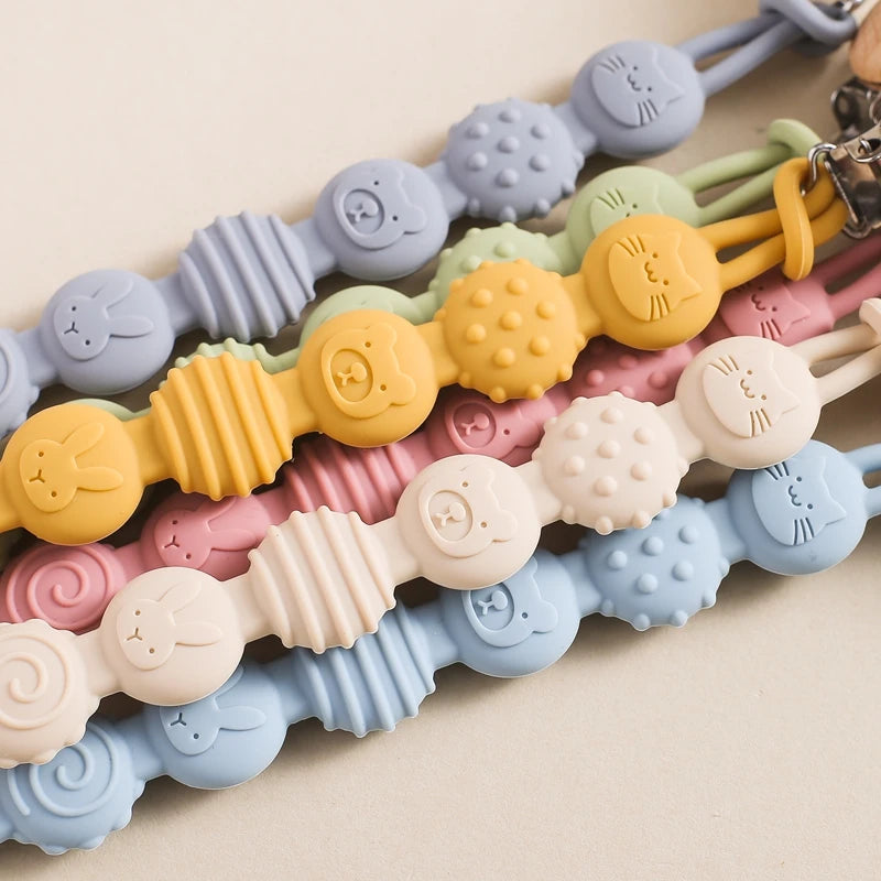 Finger Teether Silicone Pacifier Chain Baby Teether No BPA Teething Ring Gum Baby Care Equipment Silicone Baby Care Utensils