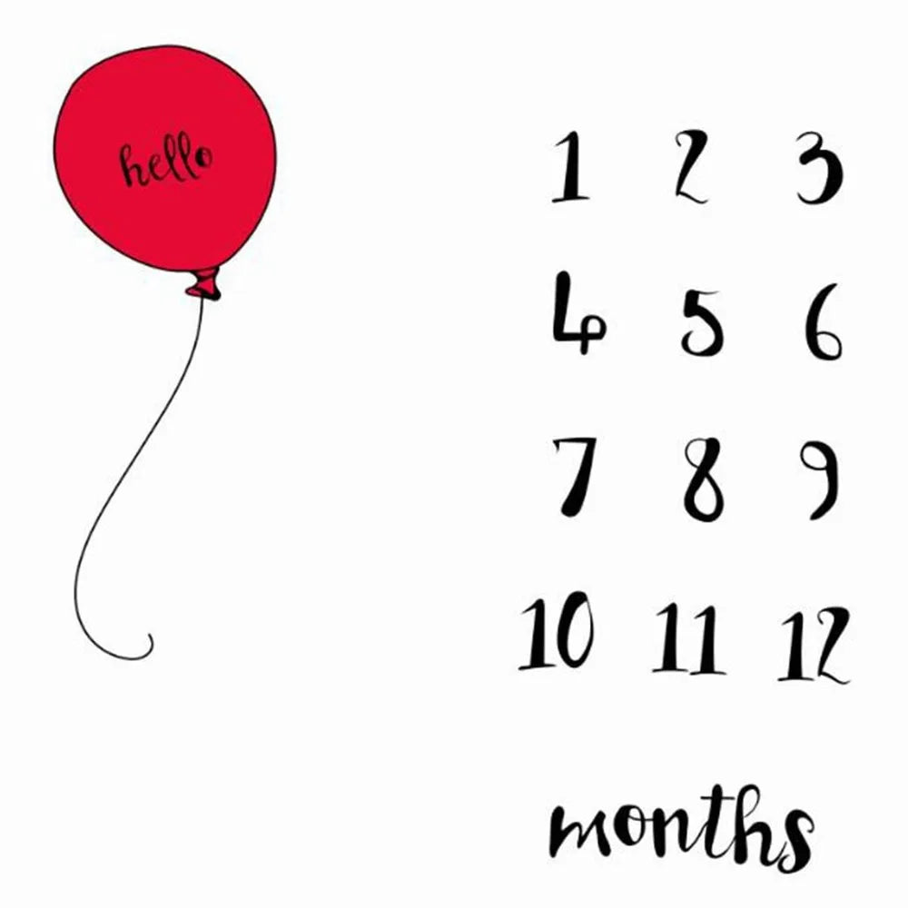 100*100cm Newborn baby Monthly Growth Milestone Blanket photography props Background Cloth Commemorate Rug