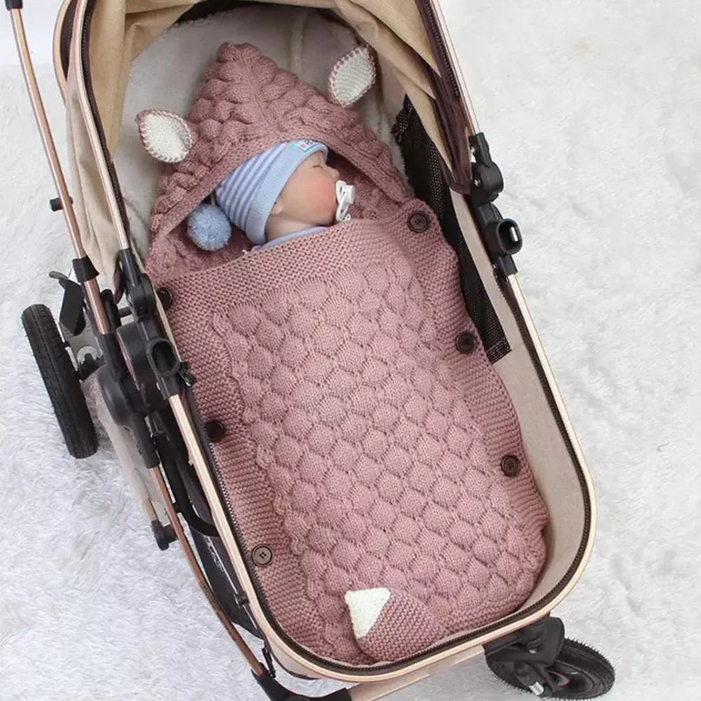 INSULAR Baby Knitting Sleep Quilts Newborn Envelope Swaddle Blankets Infant Anti-kicking Warm For Stroller Spring Autumn Winter