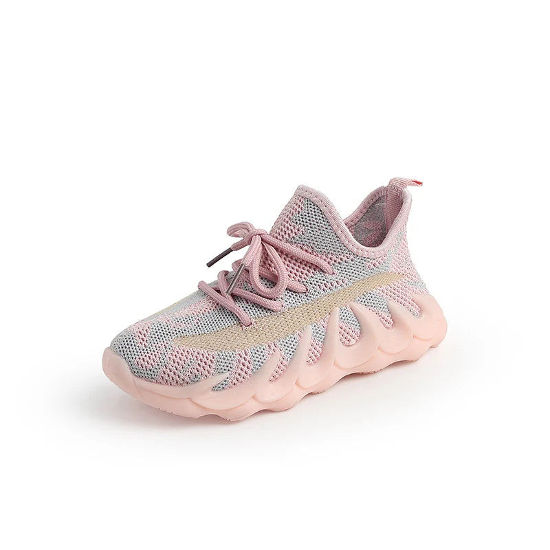 2025 Autumn Styles Boys Sneakers Children's Shoes Breathable Mesh Shoes Fly Weaving Girls Casual Shoes Soft Sole Baby