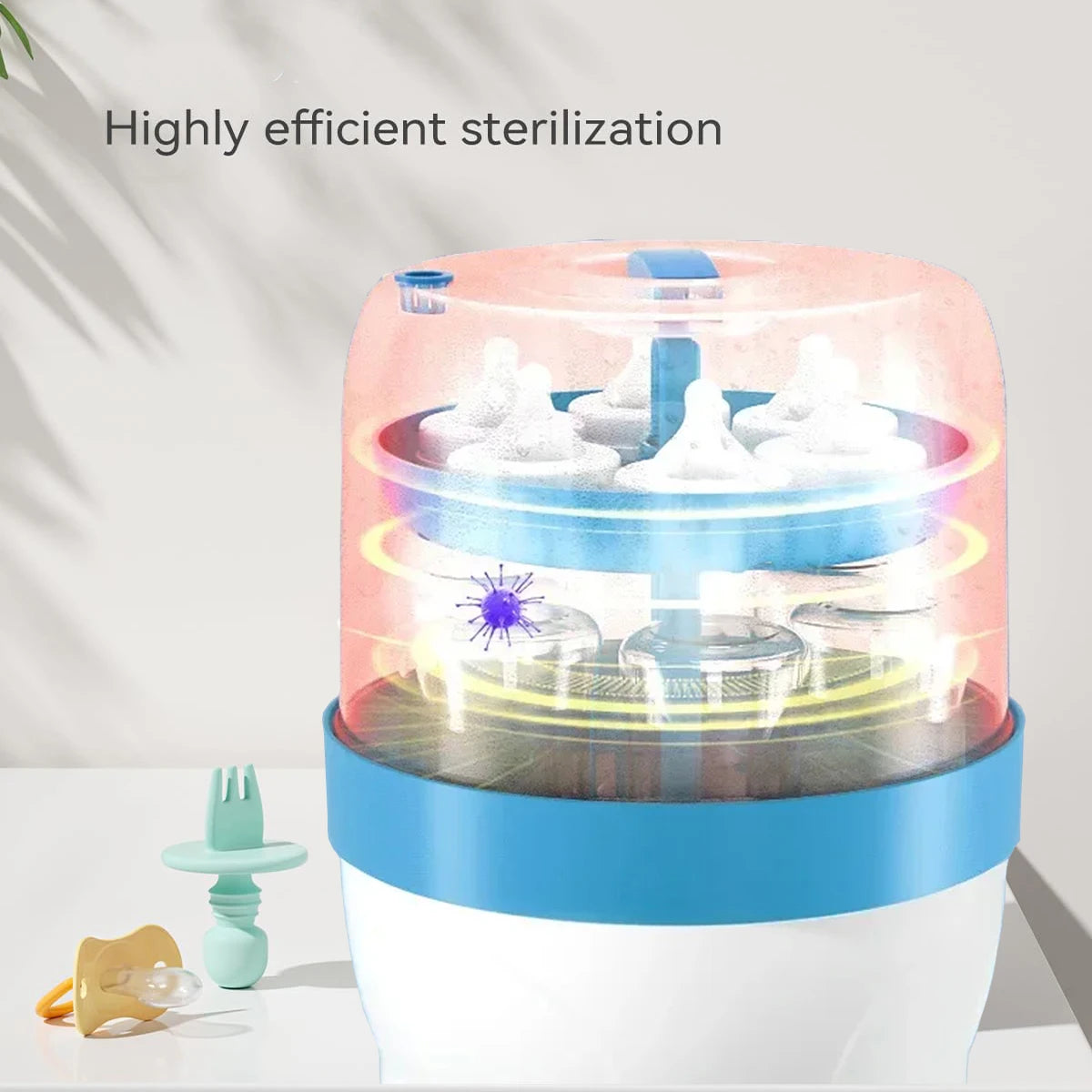 Large Capacity 0-6m Baby Feeding Bottle Sterilizers with Automatic Power Off Control Baby Accessories  Baby Accessories EU Plug