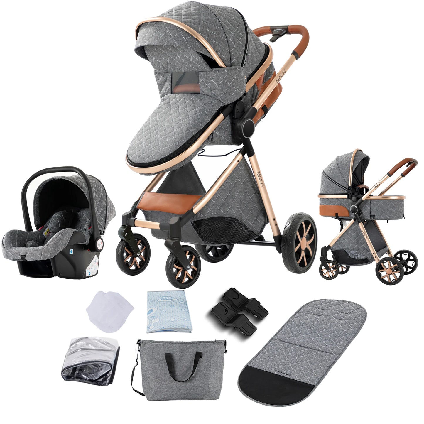 baby stroller lightweight strollers 3 in 1 Baby carriage baby cart Baby carriage 3 in 1 Multiple stroller cradle for newborns