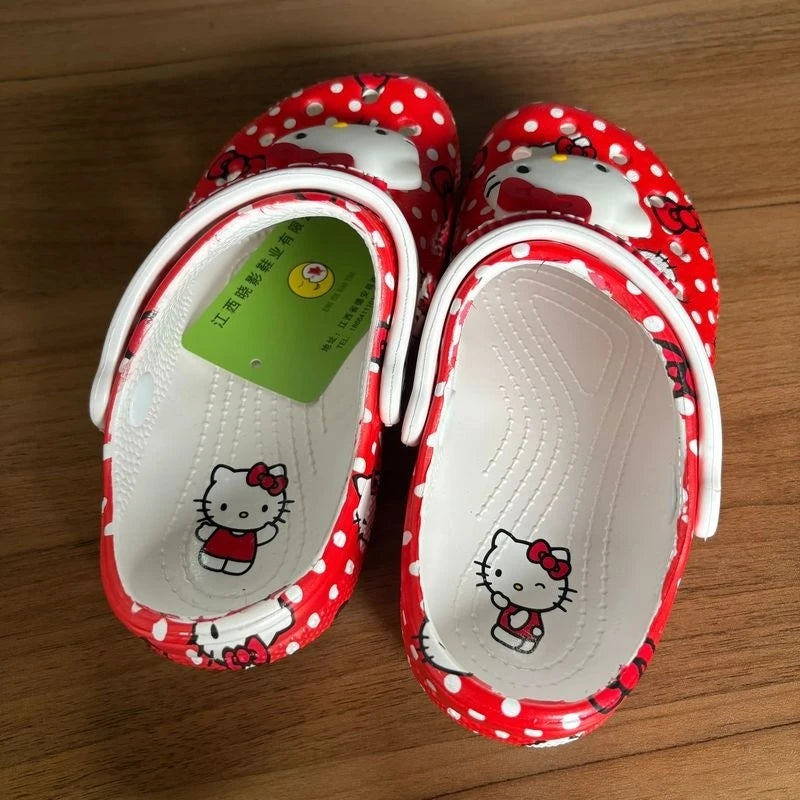 2025 KT Cat Cartoon Children'S Hole Shoes For Boys And Girls Beach Toe Caps Slippers Big Children'S Summer Fashion Sandals Gift