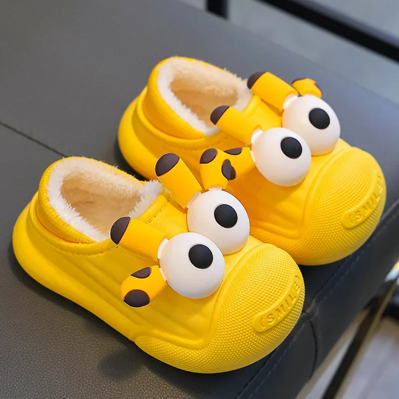 Children Shoes Winter Baby Cartoon Warm Cotton Plush Slippers Antiskid Slippers House Kids Lovely Waterproof Sandalias De Mujer