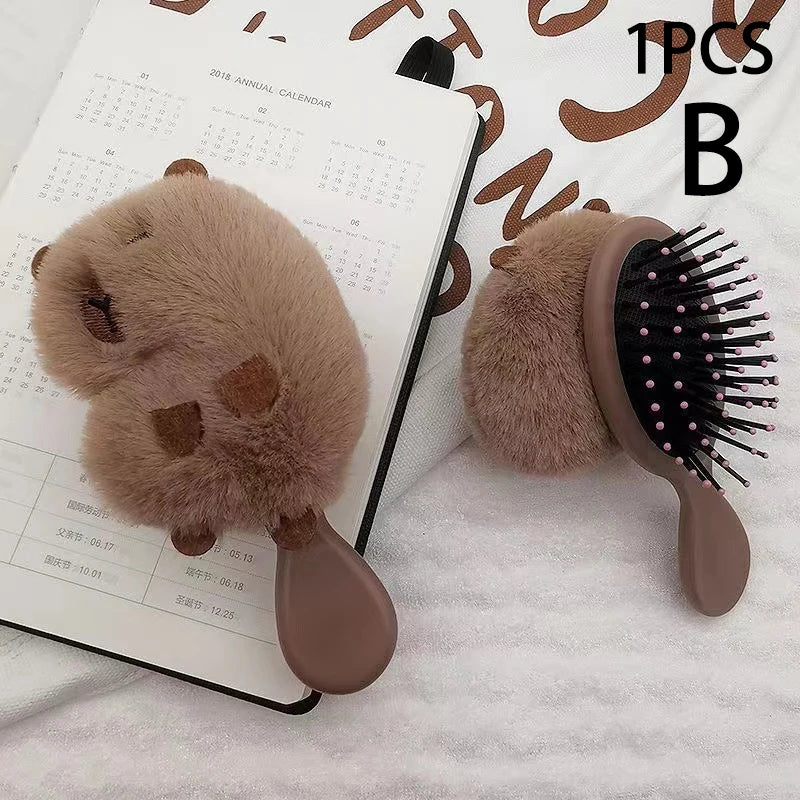 1pcs Funny Capybara Air Cushion Comb Kapibala Head Massage Airbag Comb Anti-Static Portable Travel Girl Hair Combs Styling Tool