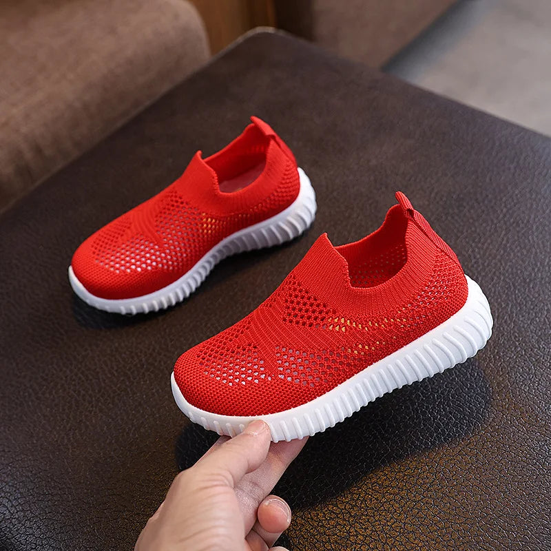 Children Running Sneakers Boys Girls Casual Mesh Breathable Anti-Slip Walking Patchwork Tenis Toddler Soft Soled Girls Shoes