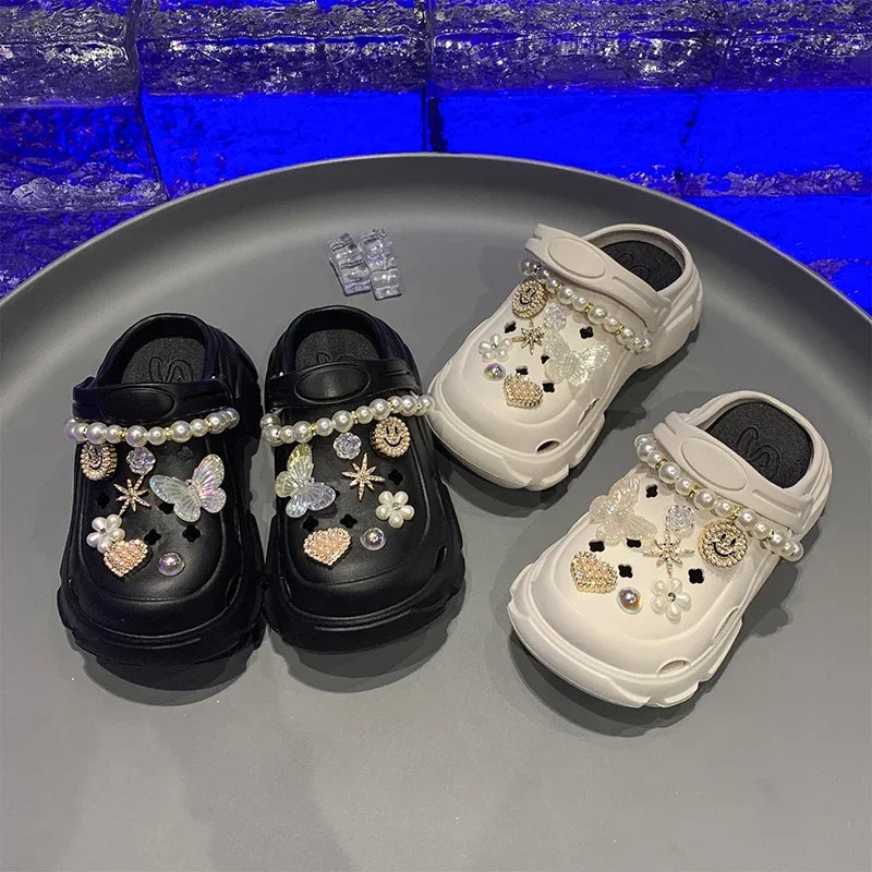 2025 Children Casual Slippers for Girls Summer New Fashion Korean Style Soft Bottom Non-slip Versatile Chic Princess Beach Shoes
