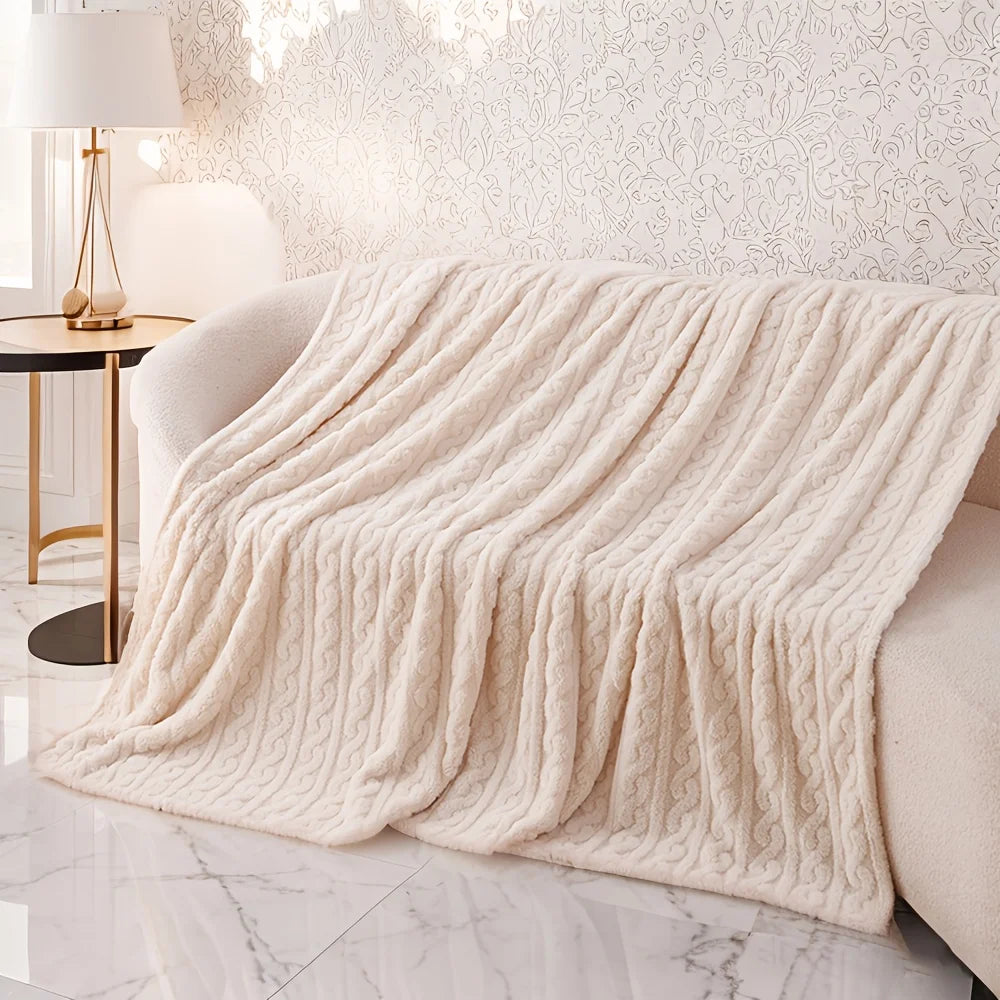 1pc Double-sided 3D Textured Baby Blanket Quick Warm Super Soft Thickened Absorbent Baby Nap Travel Blanket Newborn Soft Model