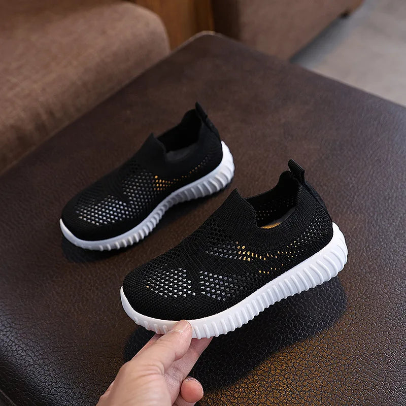 Children Running Sneakers Boys Girls Casual Mesh Breathable Anti-Slip Walking Patchwork Tenis Toddler Soft Soled Girls Shoes