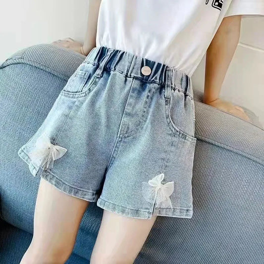Childrens Clothing Girls Shorts Summer New Style Childrens Denim Shorts Girls Outerwear Pants Casual and Versatile