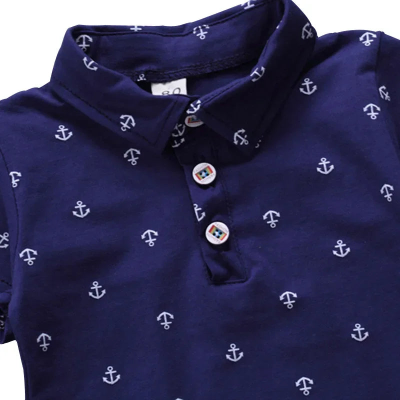 2025 Summer New Boys Fashion Print Short Sleeve Turndown Collar Cotton Shirt Breathable Children Tops Baby Clothes Dropshipping