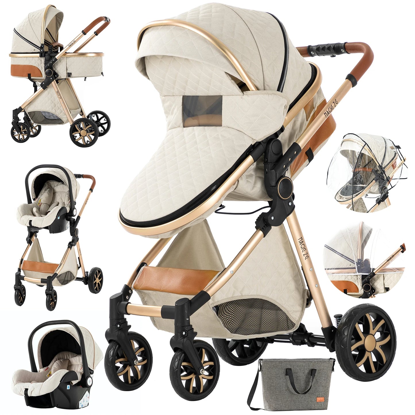 3 In 1 Baby Cart Baby Stroller Baby Carriage Kid Infant Baby Accessories Portable Newborn Travel Children light Mother-Kids
