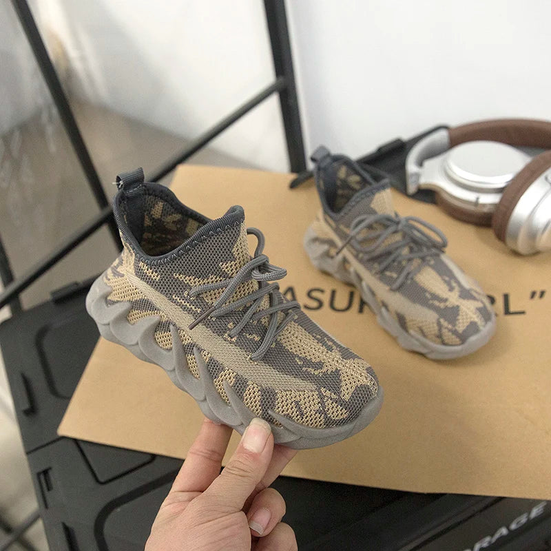 2025 Autumn Styles Boys Sneakers Children's Shoes Breathable Mesh Shoes Fly Weaving Girls Casual Shoes Soft Sole Baby