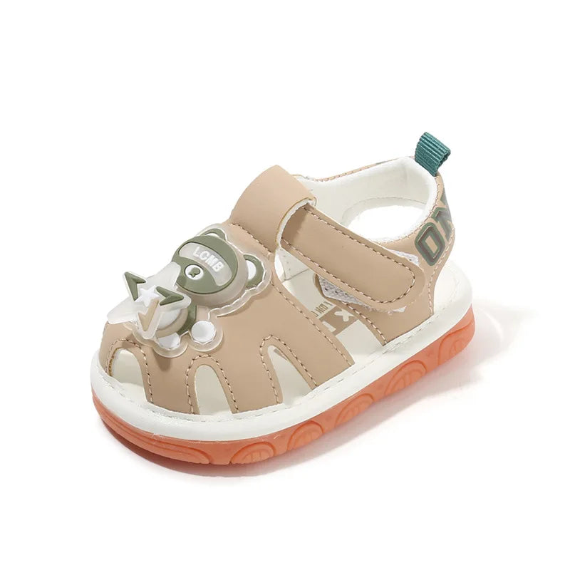 Baby walking shoes summer new for boys flash light shoe soft soled non slip sandals for girl cute and sound making boys' shoes
