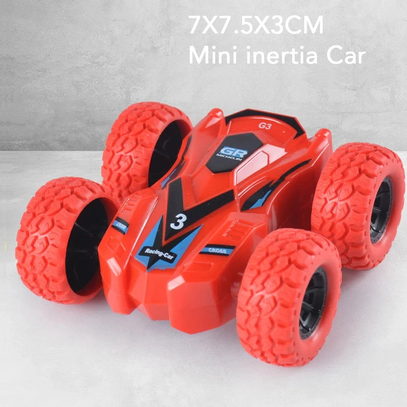 Double-Side Vehicle Inertia Car Collision Automatic Turnover Running Car Toy 360 degrees Rotating Graffiti Color Toys Car Gifts