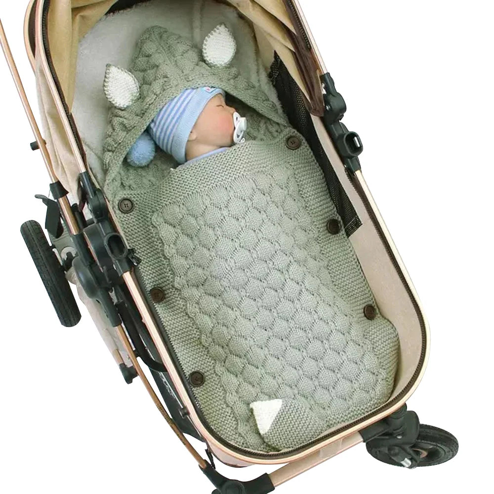 INSULAR Baby Knitting Sleep Quilts Newborn Envelope Swaddle Blankets Infant Anti-kicking Warm For Stroller Spring Autumn Winter