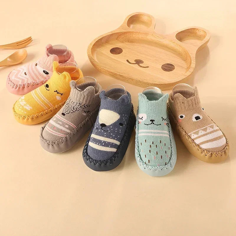 Baby Socks Slippers With Rubber Soles Girl Boy Infant Newborn Children Floor Socks Shoes Anti Slip Soft Sole Toddlers Indoor