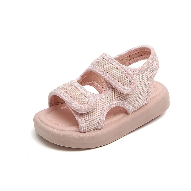 Summer Boys' Fashion Sandals – Breathable White Slip-On Shoes for Toddlers and Kids (Sizes 21–30)