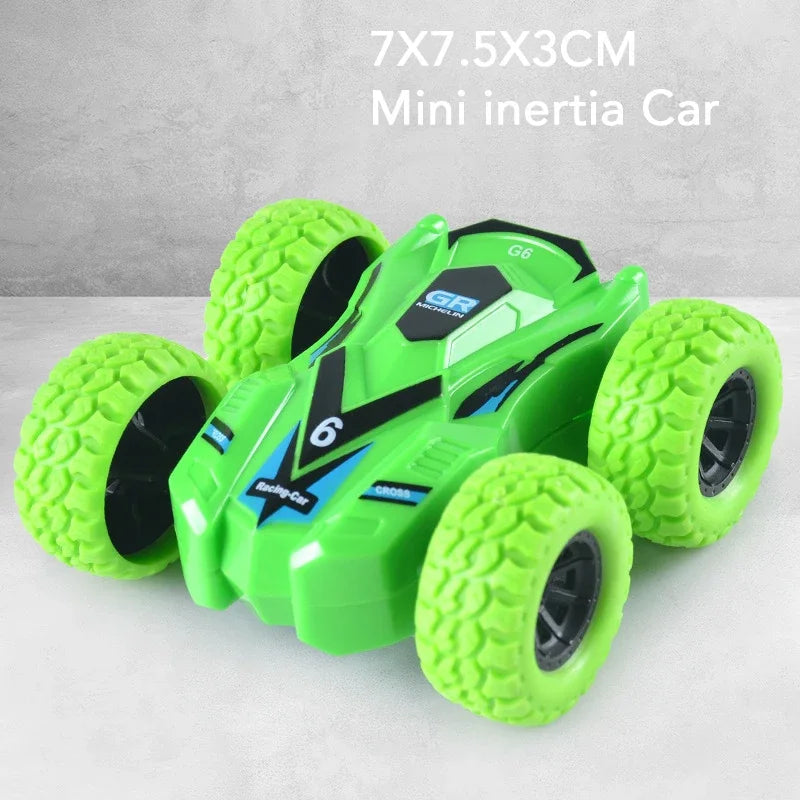 Double-Side Vehicle Inertia Car Collision Automatic Turnover Running Car Toy 360 degrees Rotating Graffiti Color Toys Car Gifts