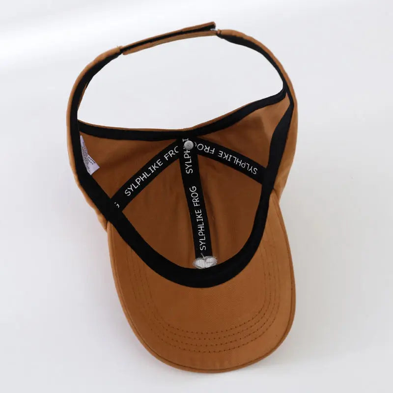 Embroidery Heart Kids Empty Top Hats Korean Girl Summer Sunshade Ponytail Baseball Caps Solid Color Outdoor Children Sun Hats