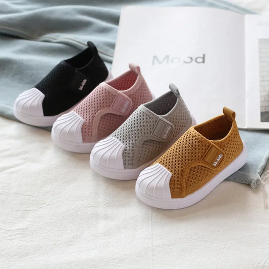 Kids Casual Sneakers for Boys Girls Toddlers Fashion Skate Shoes Knitted Fabric Casual Shoes for Kindergarten School Soft 21-30