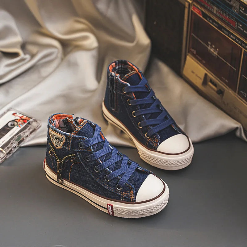Canvas Children Shoes Sport Breathable Boys Sneakers Brand Kids Shoes For Girls Jeans Denim Casual Child Flat Boots