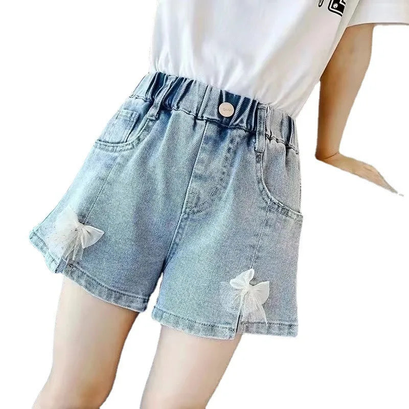 Childrens Clothing Girls Shorts Summer New Style Childrens Denim Shorts Girls Outerwear Pants Casual and Versatile
