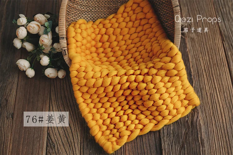 2023Newborn Woolen Merino Blanket for Baby Photography Props,Basket Filler Cushion Blanket