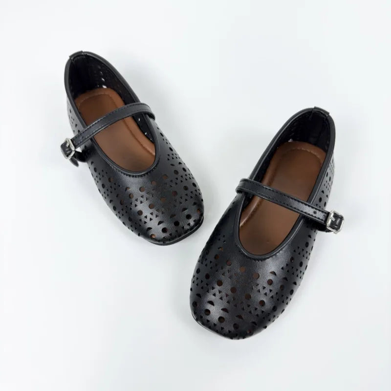 Girls Shoes Spring Summer Kids Fashion Brand Princess Mary Jane Flats Toddler Children Breathable Hollow White Sandals Soft Sole