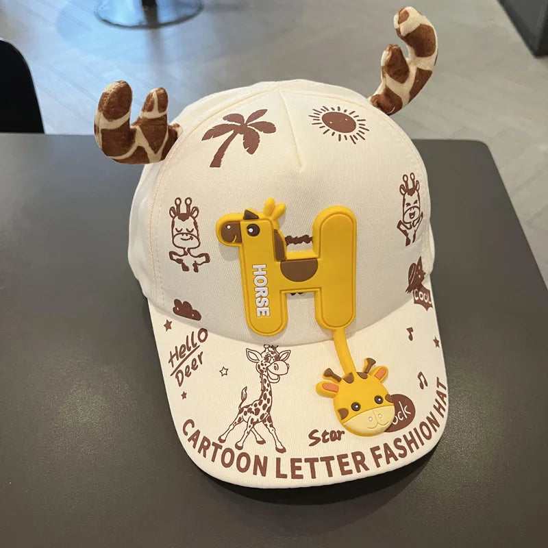 Cartoon Animals Kids Baseball Cap Cute Children Sunshade Duck Tongue Caps 2-7Year Boy Girl Outdoor Sport Visors Baby Peaked Hat
