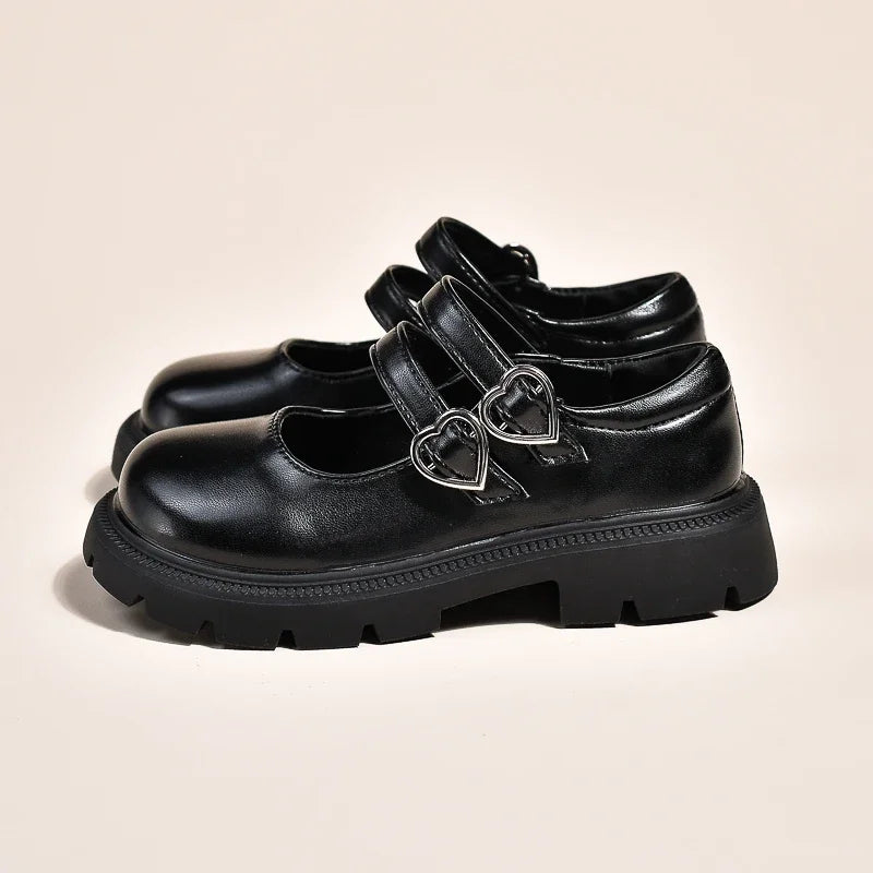 Girls' Leather Mary Jane Shoes – Glossy & Matte Dress Shoes for Parties, Weddings, and Performances – Princess Style for Big Kids