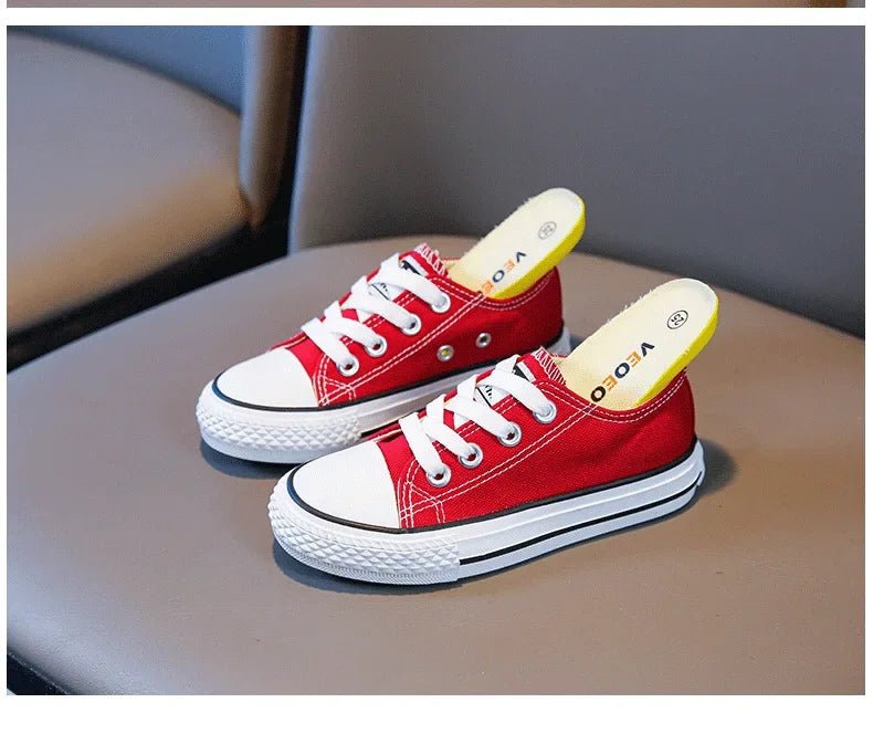 Children's Canvas Sneakers – Low-Top Casual Sports and Running Shoes for Boys and Girls, Ideal for School and Everyday Wear