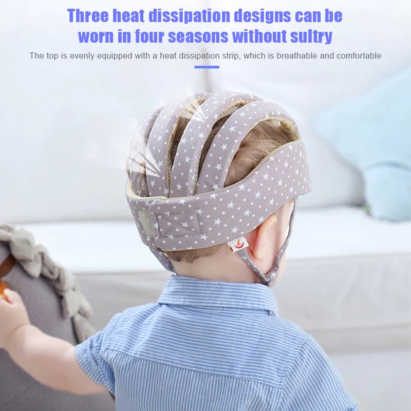 Baby Helmet Safety Cap For Babies Boys Girls Summer Breathable Cotton Mesh Hat Children Crawl Walk Playing Infant Anti Collision