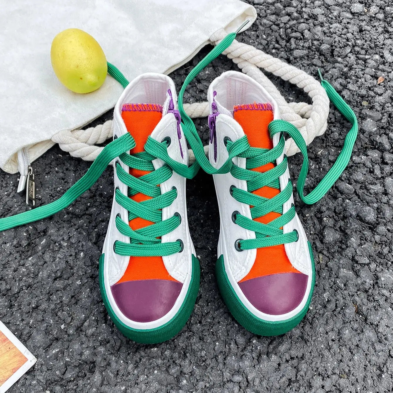 7021 New Fashion Children's Cloth Shoes Breathable Girls' Canvas Shoes Colored Soft Sole Boys and Girls' Board Shoes Trendy